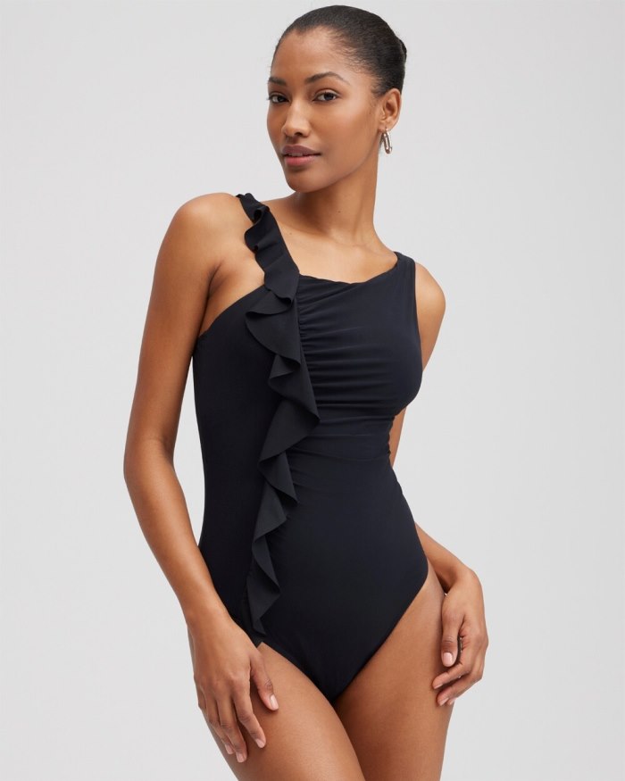 Women's Magicsuit Cascade Lexi One Piece Swimsuit - Navy - Click Image to Close