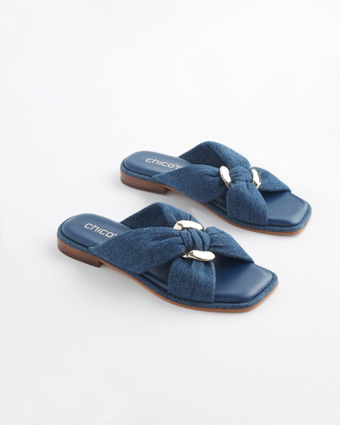 Women's Denim Sandals - Denim - Click Image to Close