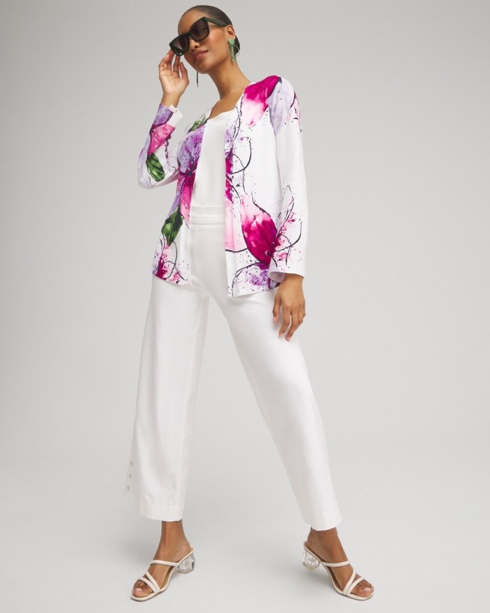 Women's Spun Rayon Petals Flare Sleeve Cardigan - Magenta Rose