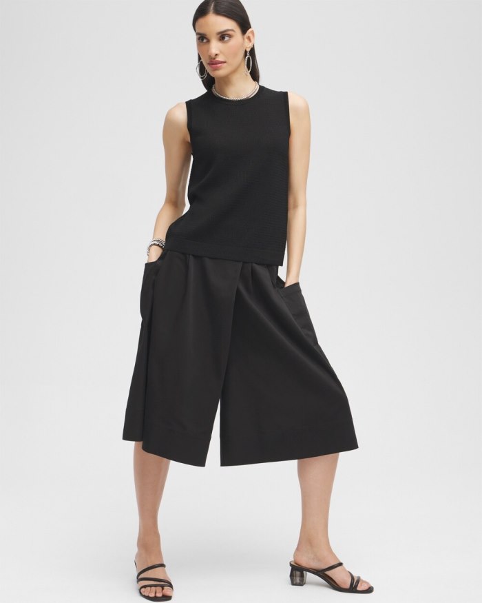 Women's Black Label Pleated Culotte Skort - Black