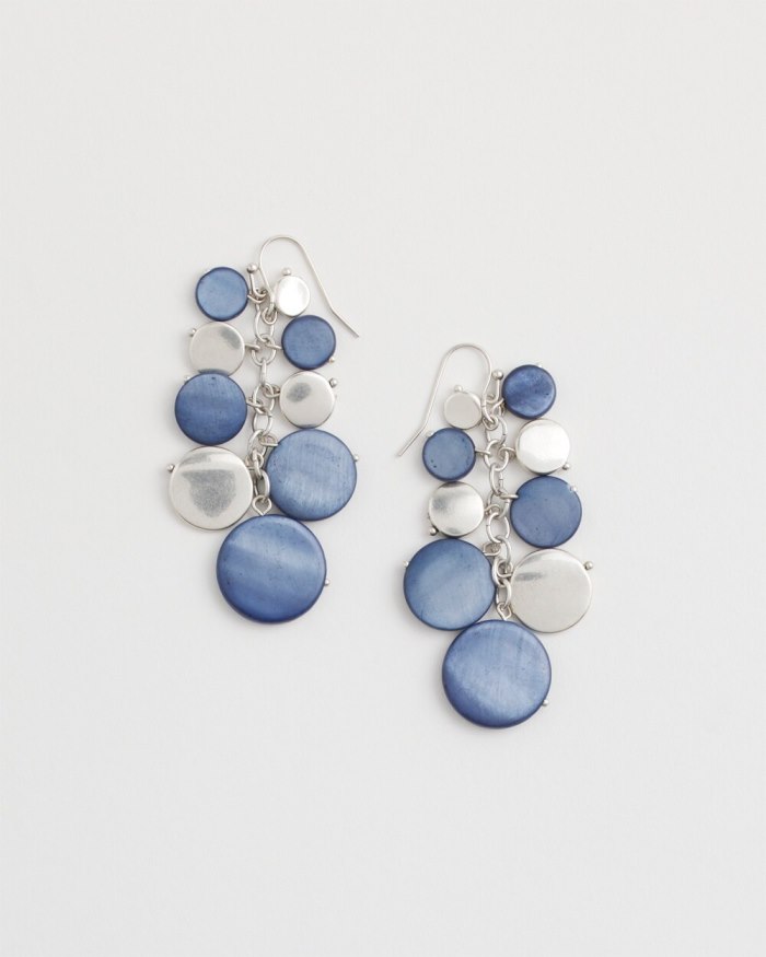 Women's Blue Shell Cluster Earrings - Blue Multi