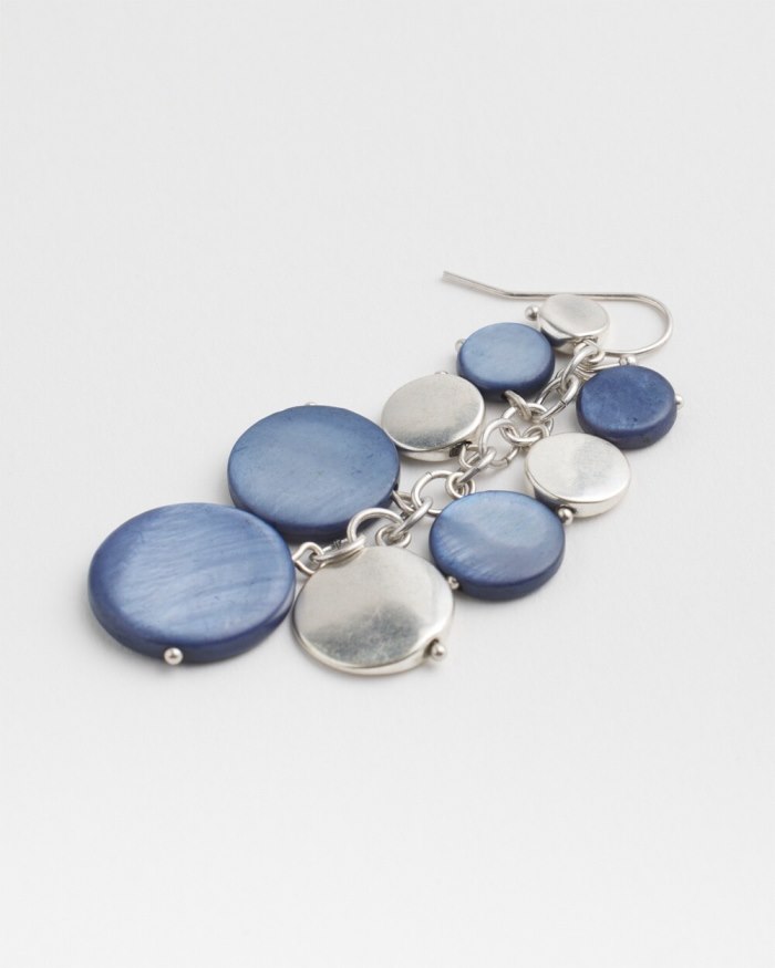 Women's Blue Shell Cluster Earrings - Blue Multi