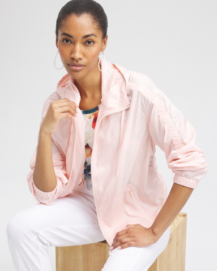 Women's Zenergy Shirred Sleeve Jacket - Porcelain Rose