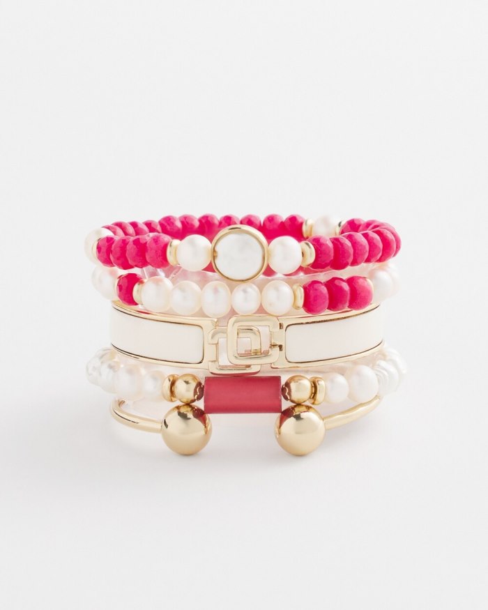 Women's Jade Coin Hero Stretch Bracelet - PINK BROMELIAD