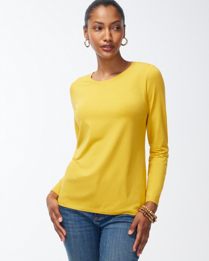 Women's Touch of Cool Layering Tee - Bright Ochre - Click Image to Close