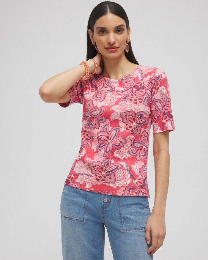 Women's Floral Everyday Elbow Sleeve Tee - Ginger Rose