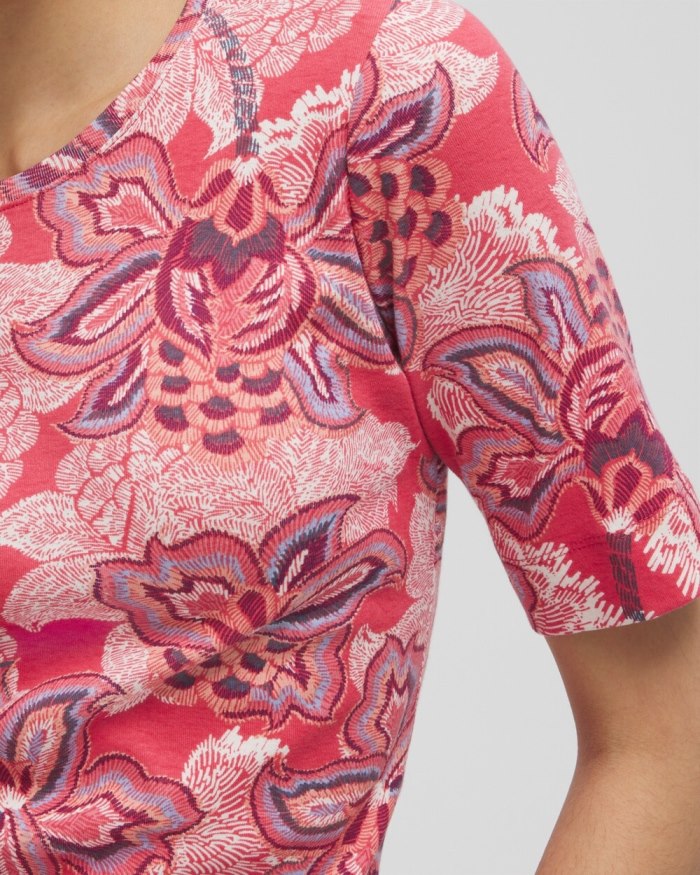 Women's Floral Everyday Elbow Sleeve Tee - Ginger Rose