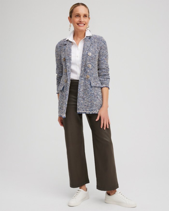 Women's Tweed Blazer - Denim