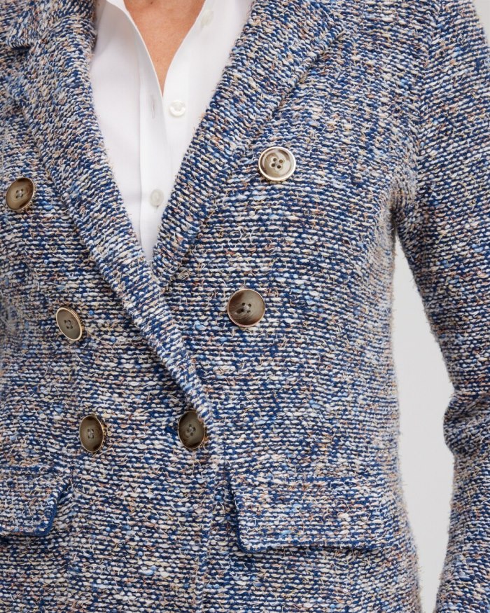 Women's Tweed Blazer - Denim