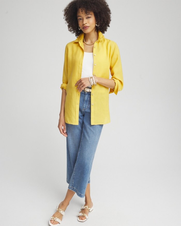 Women's No Iron 3/4 Sleeve Shirt - Sol Yellow