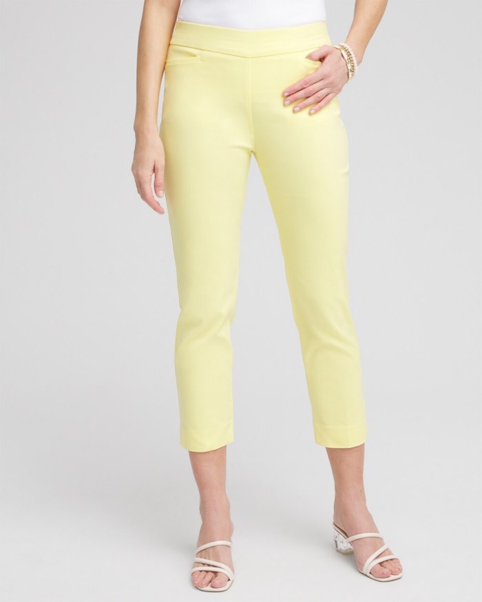 Women's Brigitte Slim Cropped Pants - Soft Buttercup - Click Image to Close