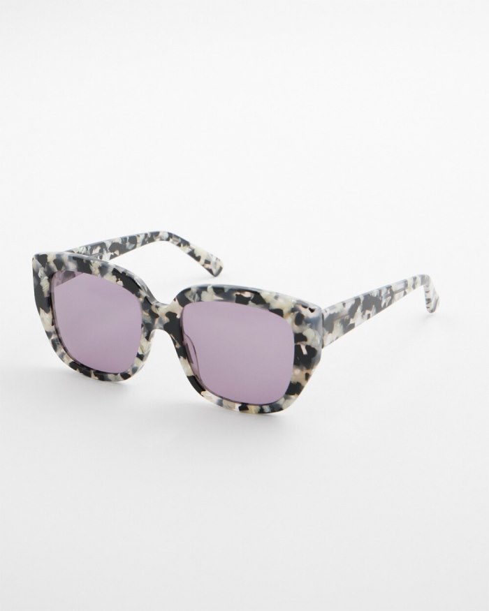 Women's Tort Print Sunglasses - Gray Tortoise