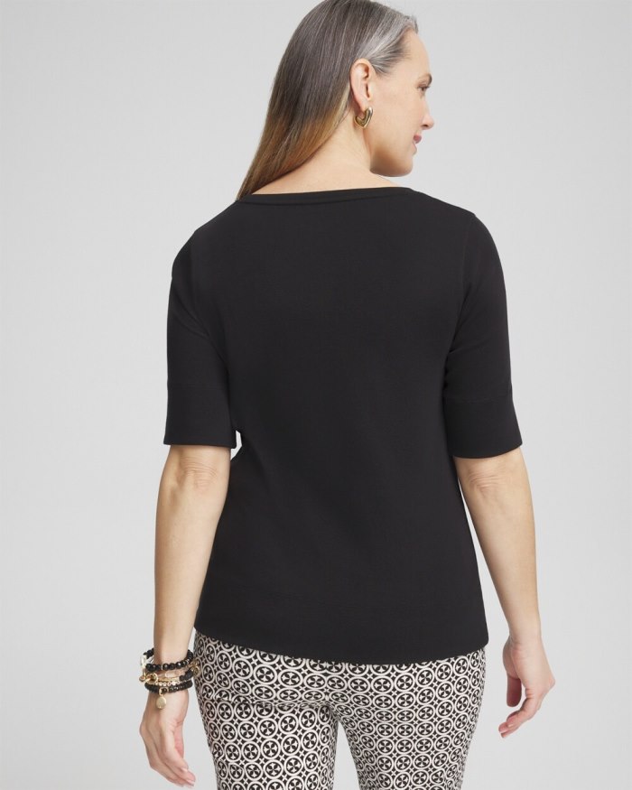 Women's Jewel Neck Tee - Black