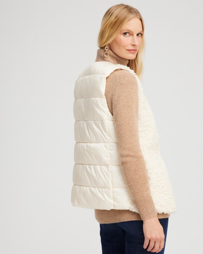 Women's Shearling Vest - English Cream