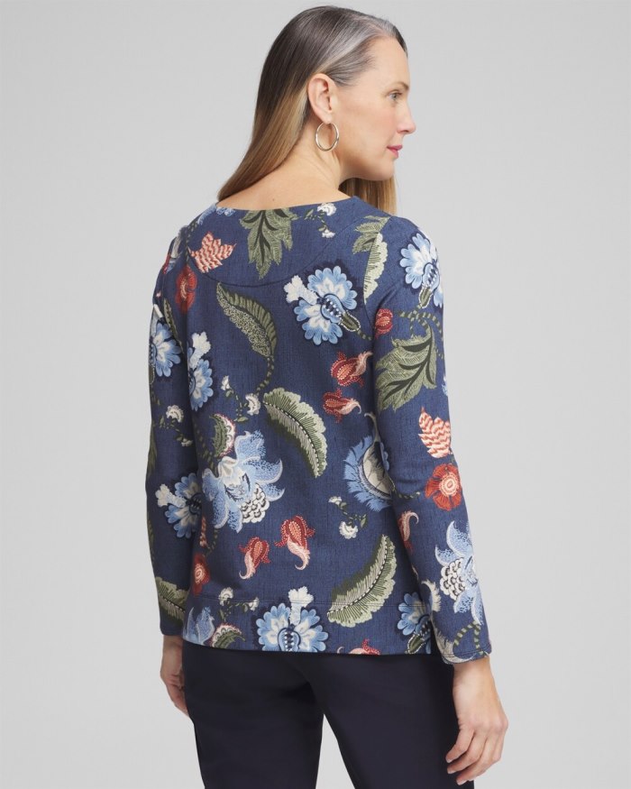 Women's Zenergy Floral Pullover - Classic Navy