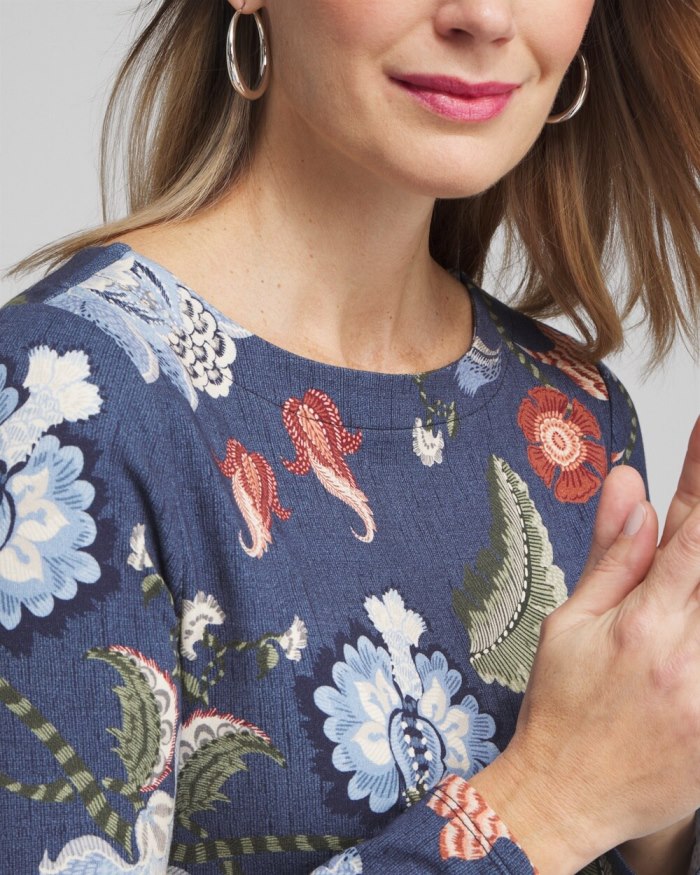 Women's Zenergy Floral Pullover - Classic Navy