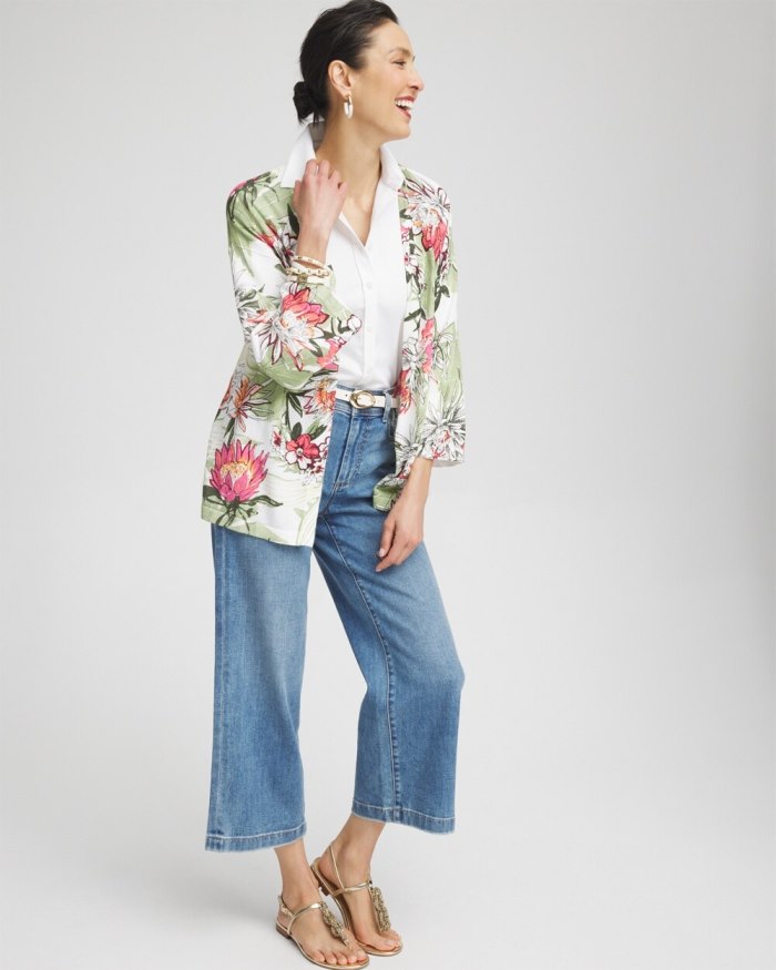 Women's Summer Romance Floral Cardigan - Alabaster