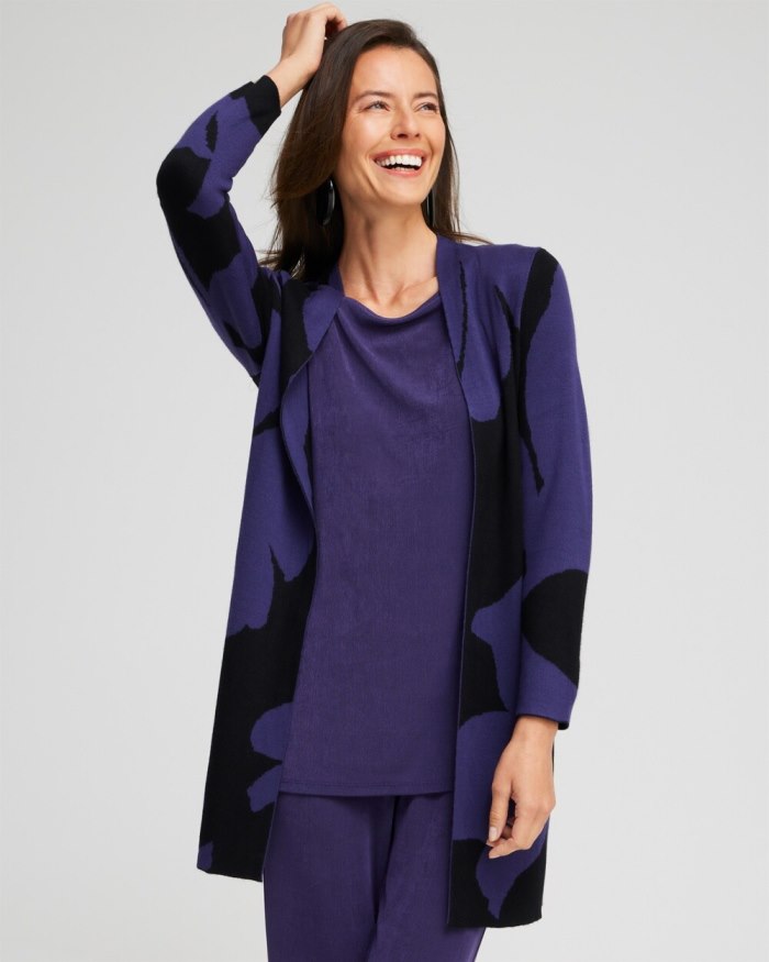 Women's Travelers Collection Sweater Cardigan - Midnight Violet