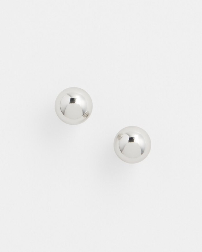 Women's Silver Tone Stud Earrings - Silver