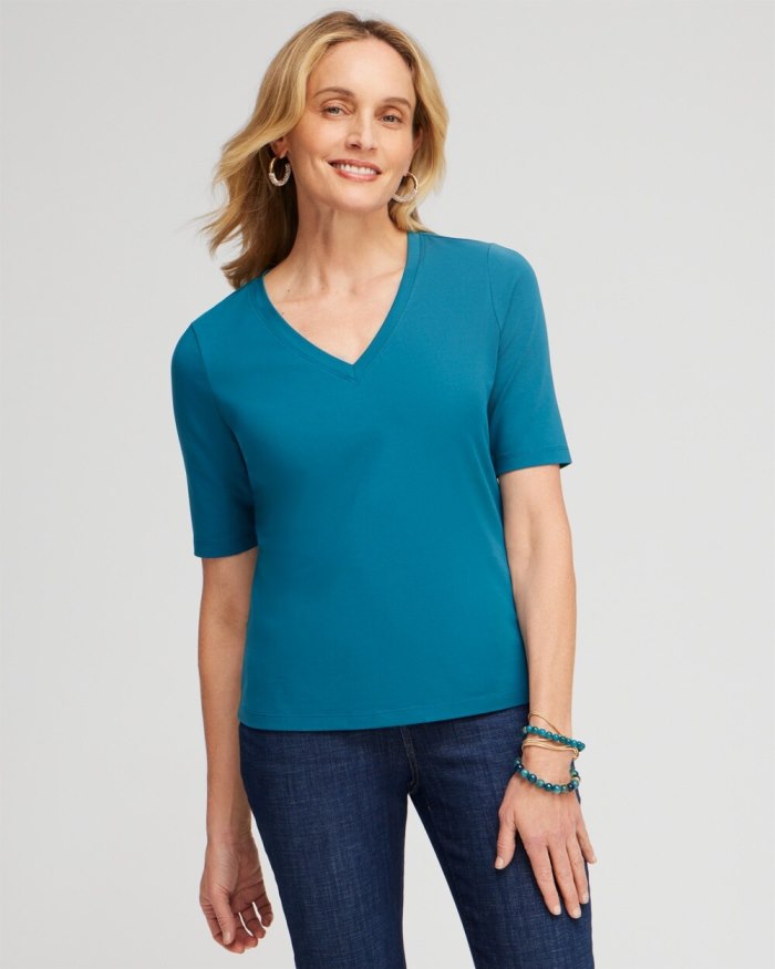 Women's Perfect Elbow Sleeve Tee - Moonlit Teal