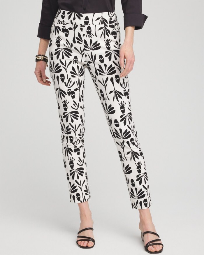 Women's Brigitte Artisan Print Ankle Pants - Alabaster/Black