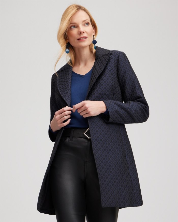 Women's Jacquard Topper - Navy