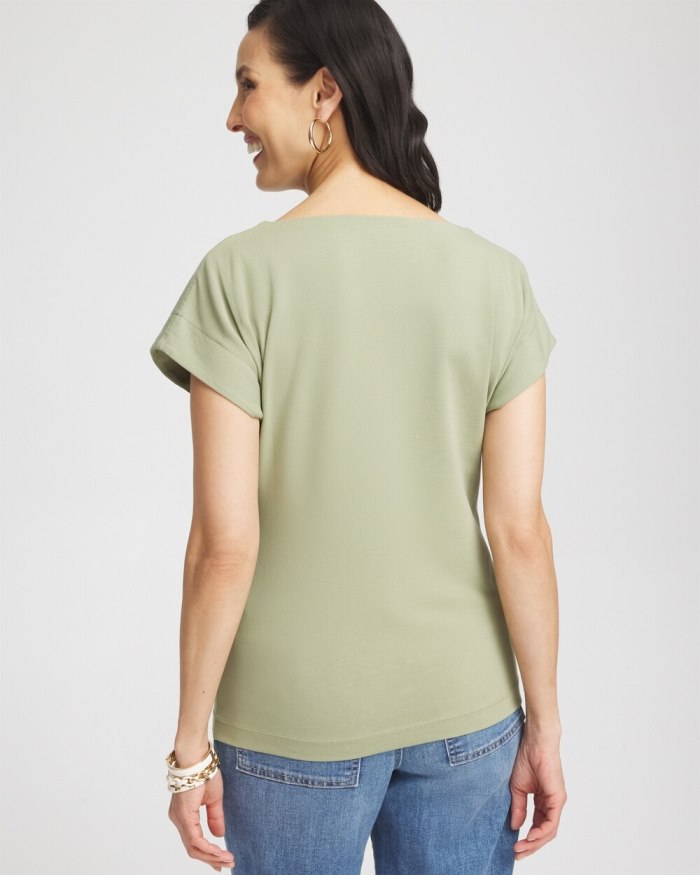 Women's Modern Cap Sleeve Tee - Jojoba Green