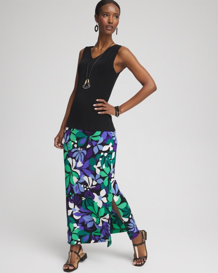 Women's Travelers Floral Maxi Skirt - Purple Nightshade