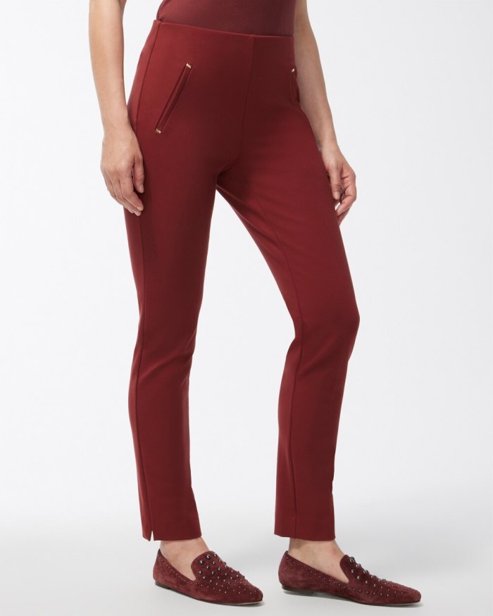 Women's Juliet Ponte Trim Detail Ankle Pants - Deep Smoked Paprika