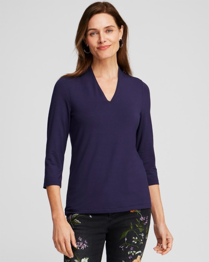 Women's Touch of Cool 3/4 Sleeve Tee - Dewberry