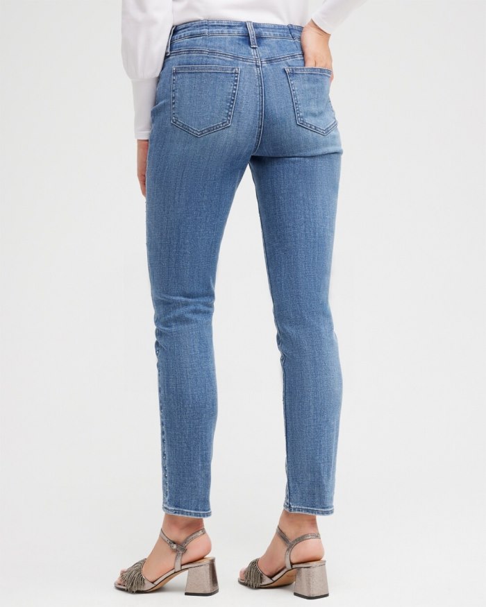 Women's Girlfriend Scattered Stone Ankle Jeans - Cambridge Indigo