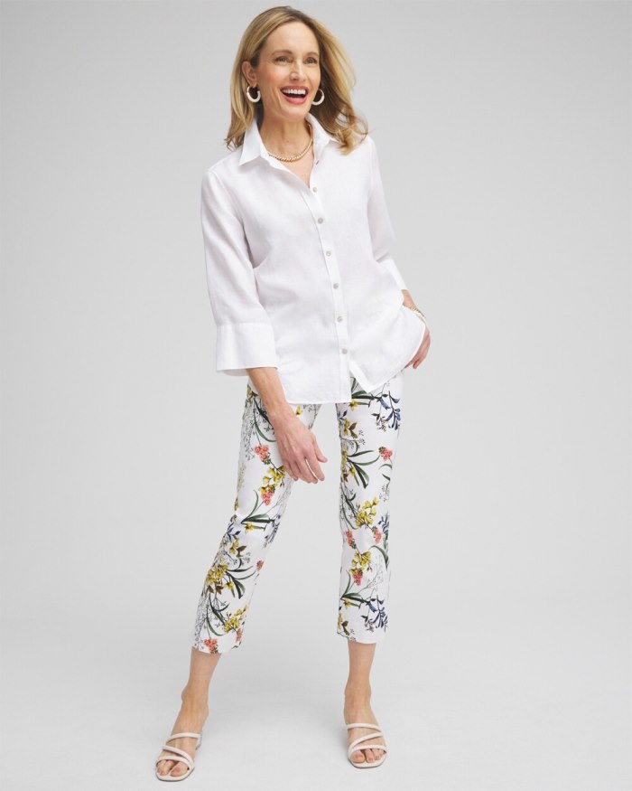 Women's Brigitte Floral Slim Cropped Pants - Alabaster