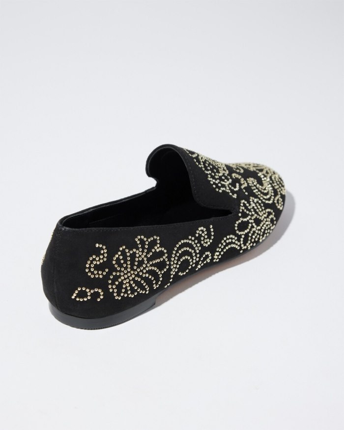 Women's Embellished Loafers - Black