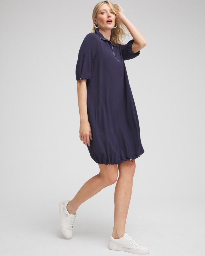 Women's Zenergy UPF Neema Zip Bungee Dress - Classic Navy