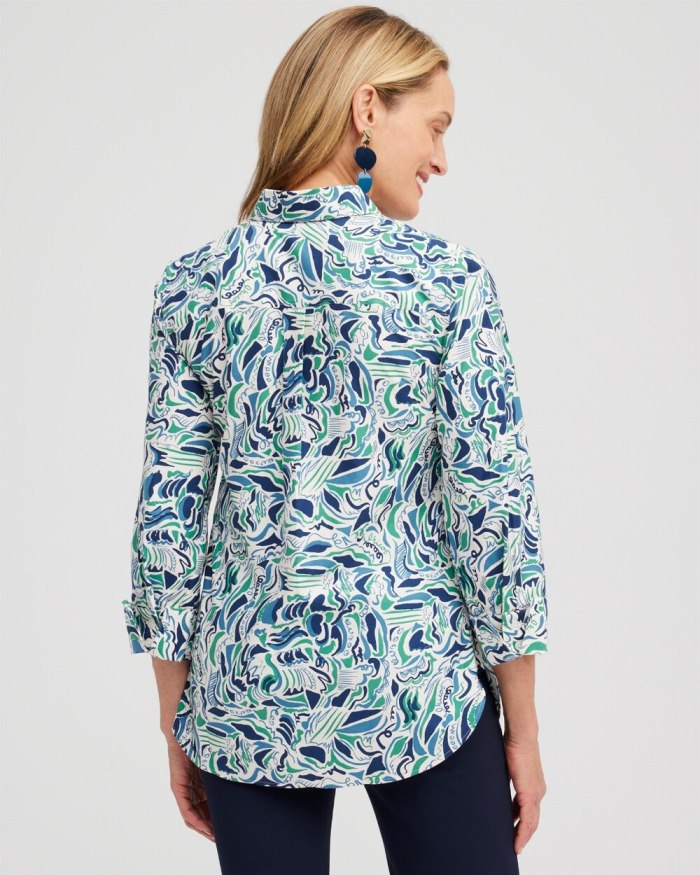 Women's No Iron 3/4 Sleeve Abstract Print Shirt - Twisted Ivy