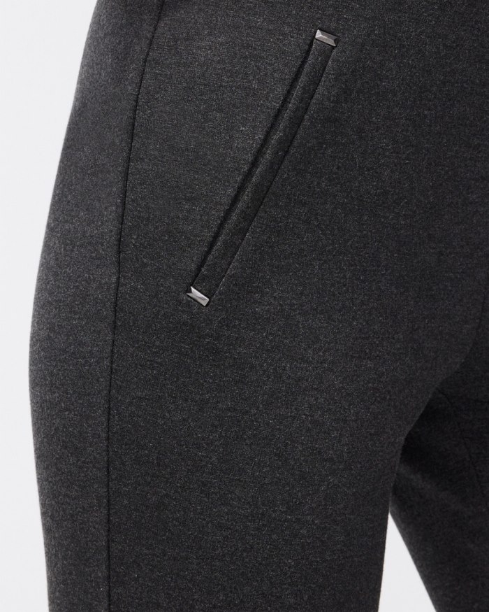 Women's Juliet Ponte Trim Detail Pants - Graphite Heather Gray