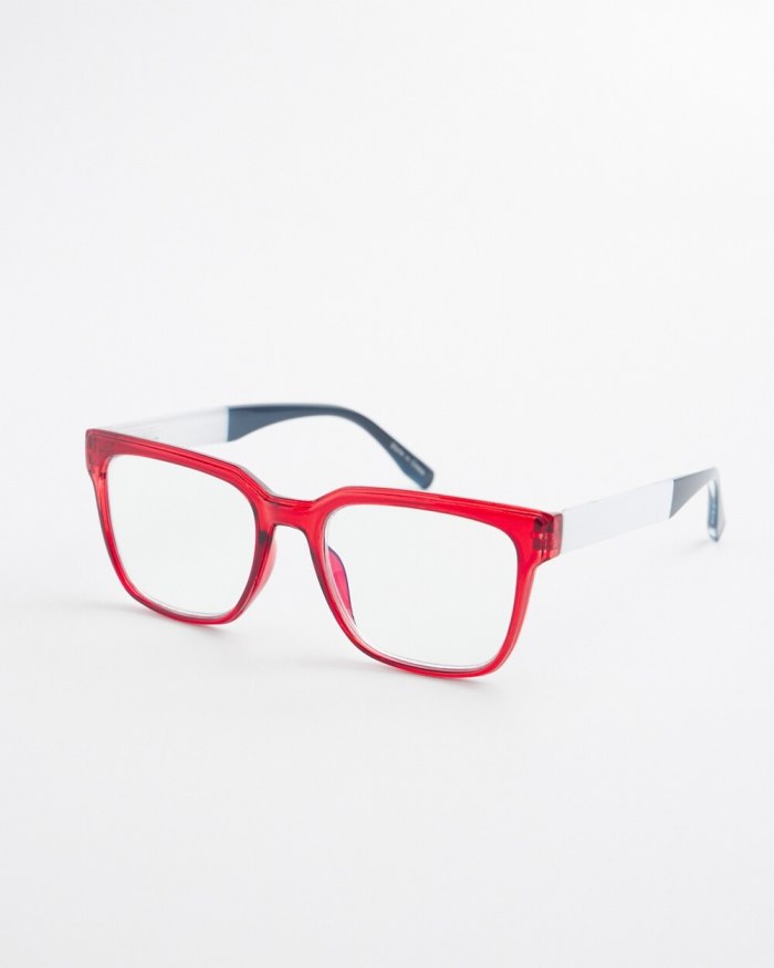 Women's Americana Square Readers - Bright Red