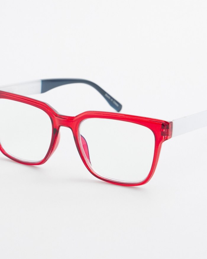 Women's Americana Square Readers - Bright Red