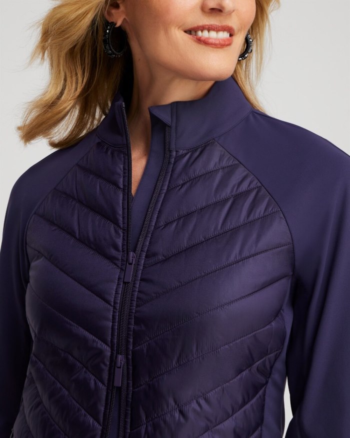 Women's Zenergy Puffer Knit Mix Jacket - Dewberry