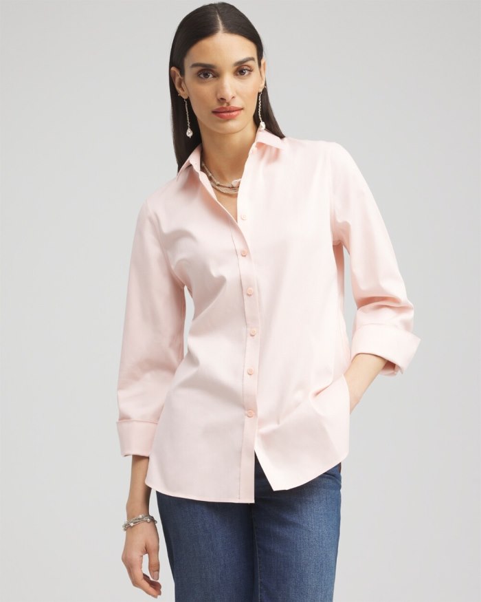 Women's No Iron 3/4 Sleeve Stretch Shirt - Porcelain Rose