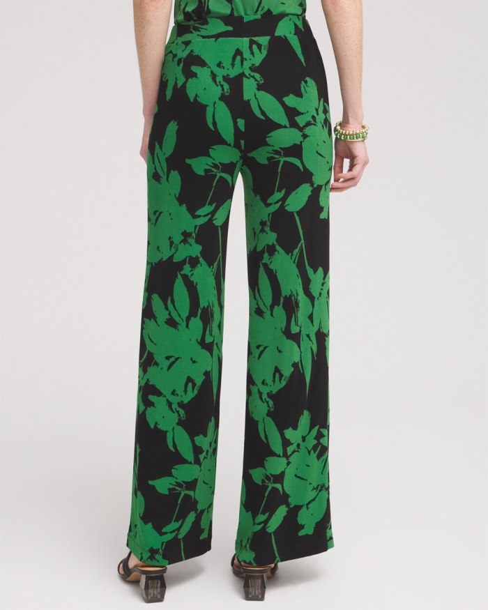 Women's Travelers Floral Wide Leg Pants - Verdant Green