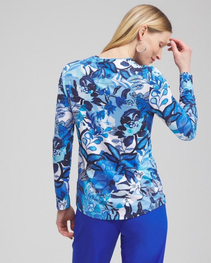 Women's Zenergy UPF Floral Sun Tee - Intense Azure