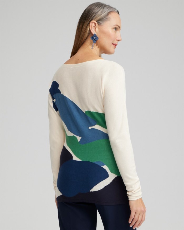 Women's Intarsia Dolman Pullover Sweater - Classic Navy