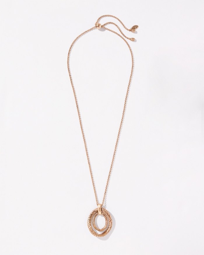 Women's Gold Tone Adjustable Necklace - Gold - Click Image to Close