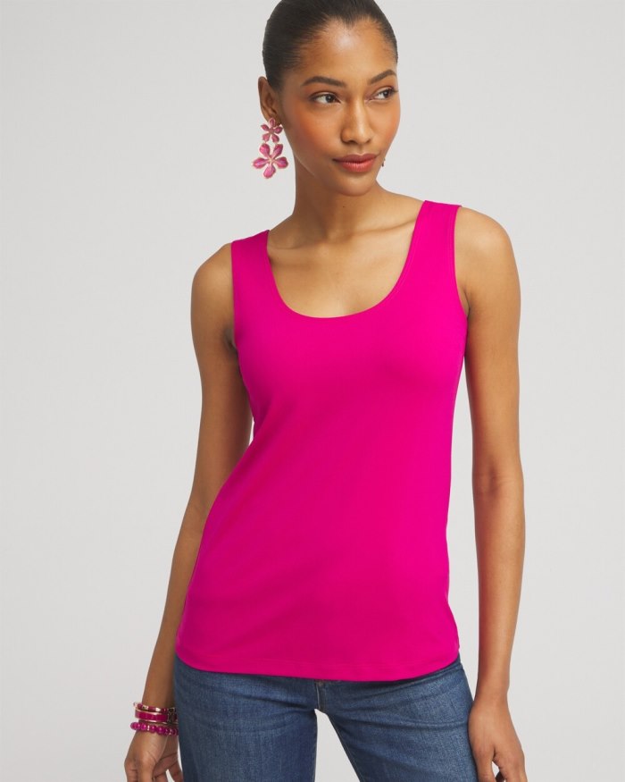 Women's Microfiber Tank - Magenta Rose - Click Image to Close