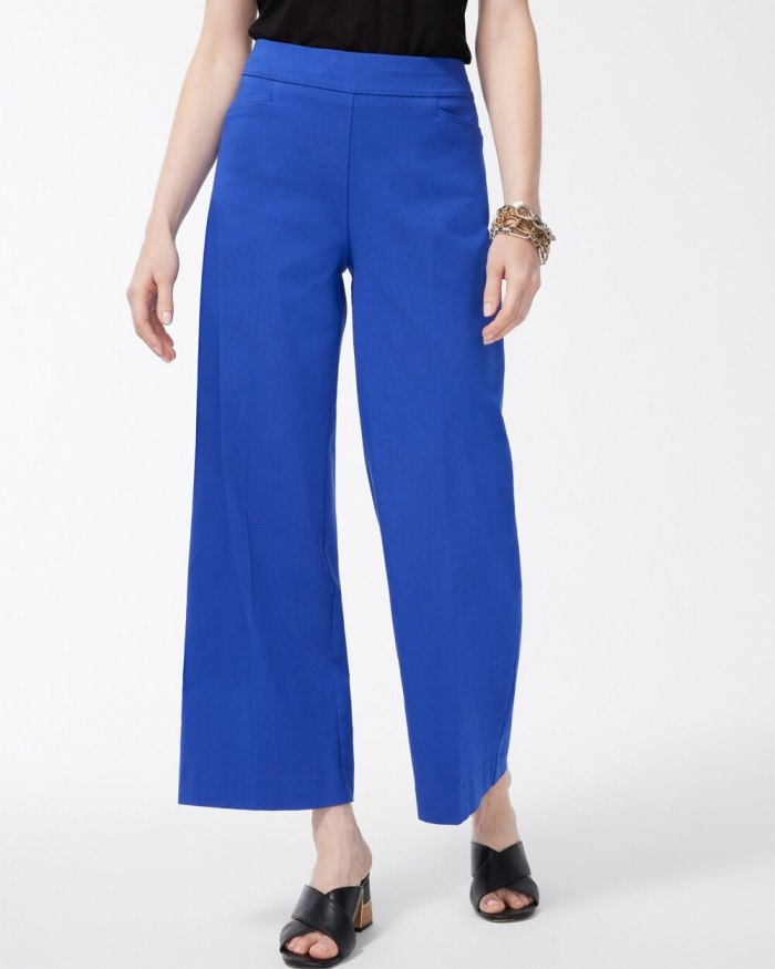 Women's Brigitte Wide Leg Cropped Pants - Blue Grotto - Click Image to Close