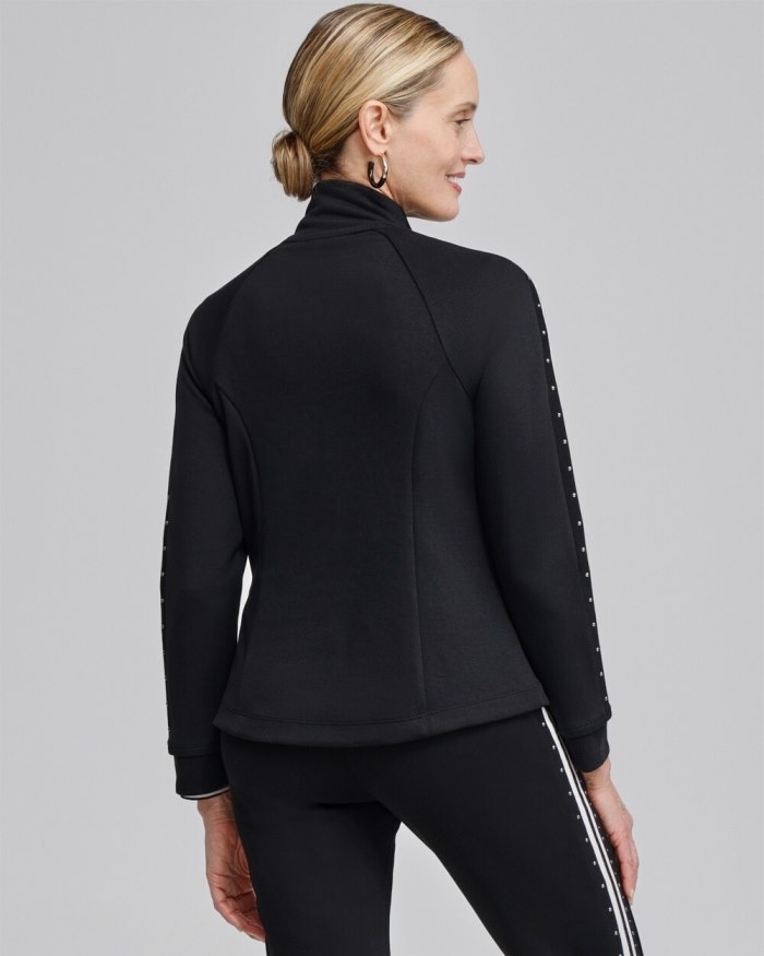 Women's Zenergy Studded Double Knit Jacket - Black