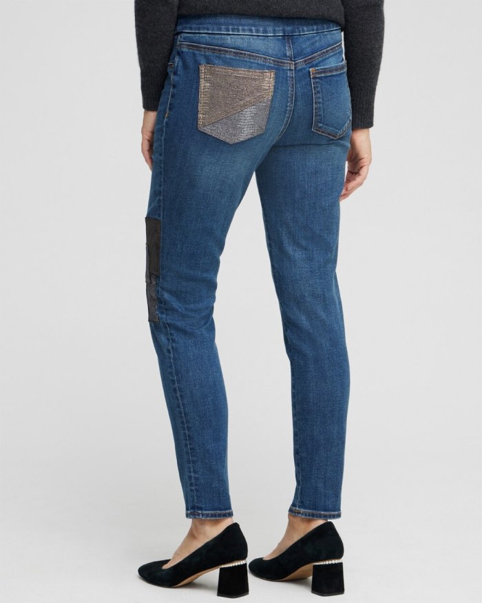 Women's Patchwork Pull-On Jeggings - Buttercup Indigo