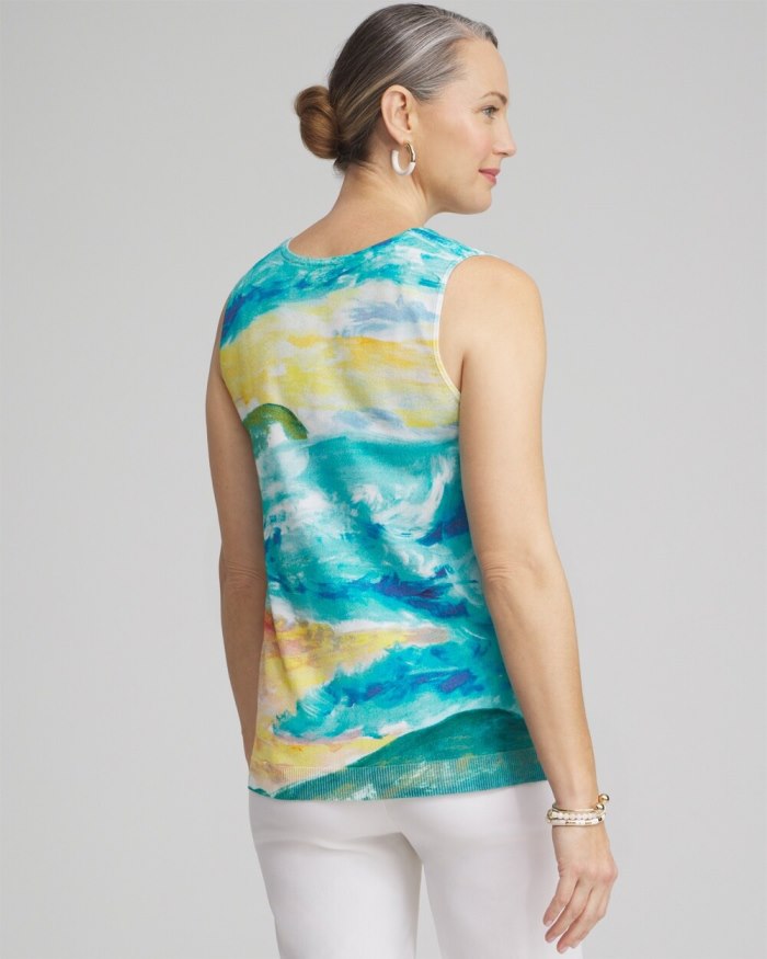 Women's Spun Rayon Watercolor Tank - Verdant Green