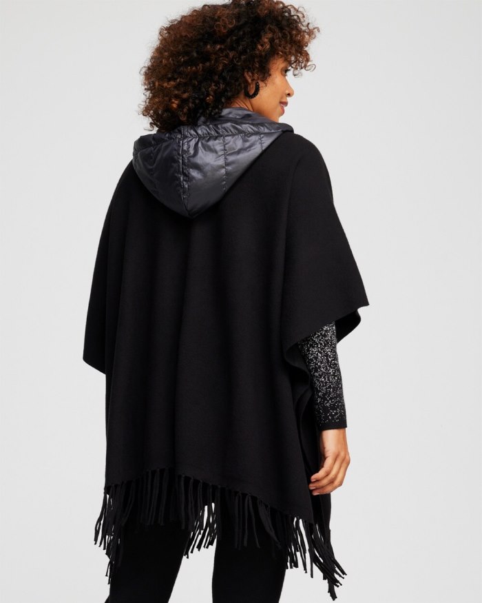 Women's Zenergy Luxe Cashmere Blend Quilted Poncho - Black